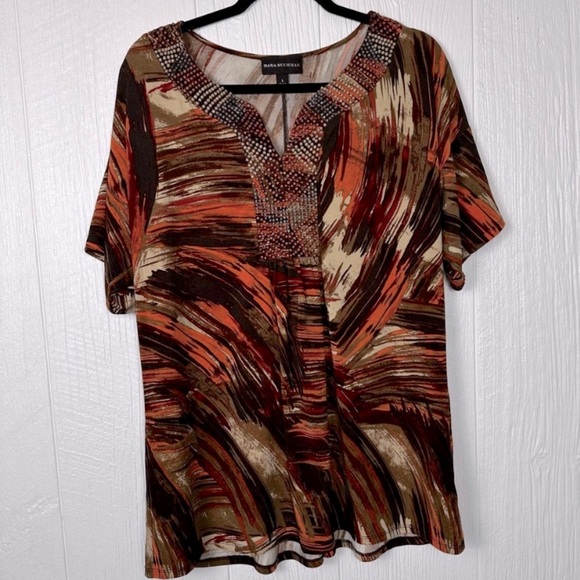 Dana Buchman beaded shirt size large - Picture 1 of 14
